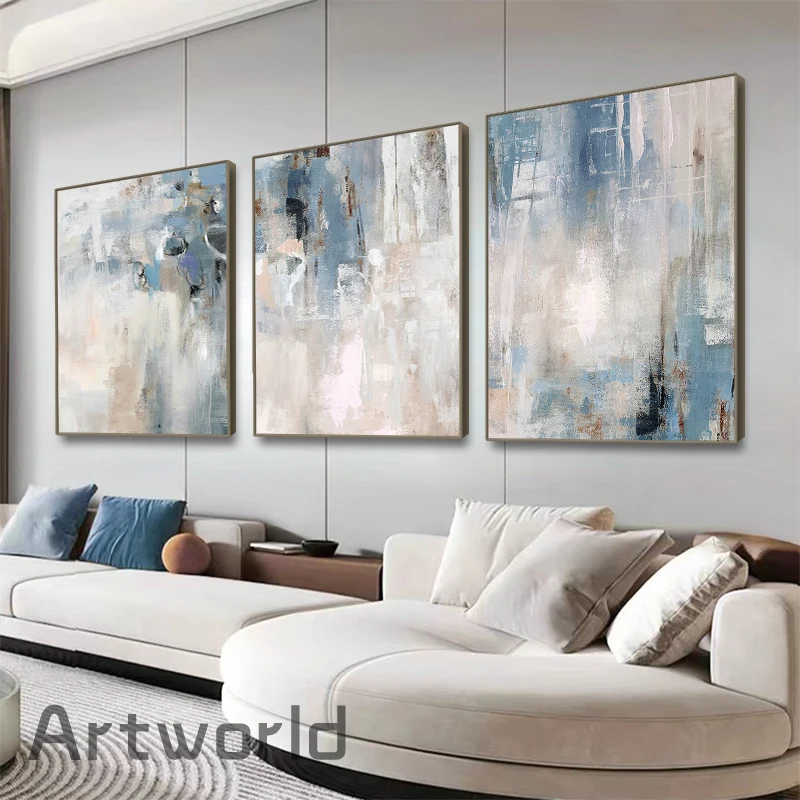 Modern Nordic Abstract Art Grey Canvas Wall Art Poster Picture Print Canvas Painting for Living Room Home Decor