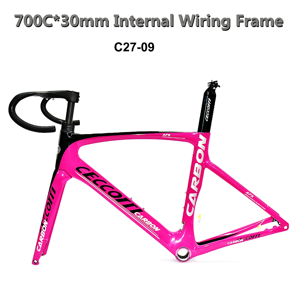 Road Bike Disc Brake Frame, Bicycle Frameset, T47 Bottom Bracket, Full Hidden Cable Handlebar, 160mm, 2024