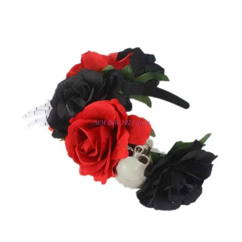 49ME Rose Cluster Headband cho bé gái Phụ nữ Mũ nón Halloween