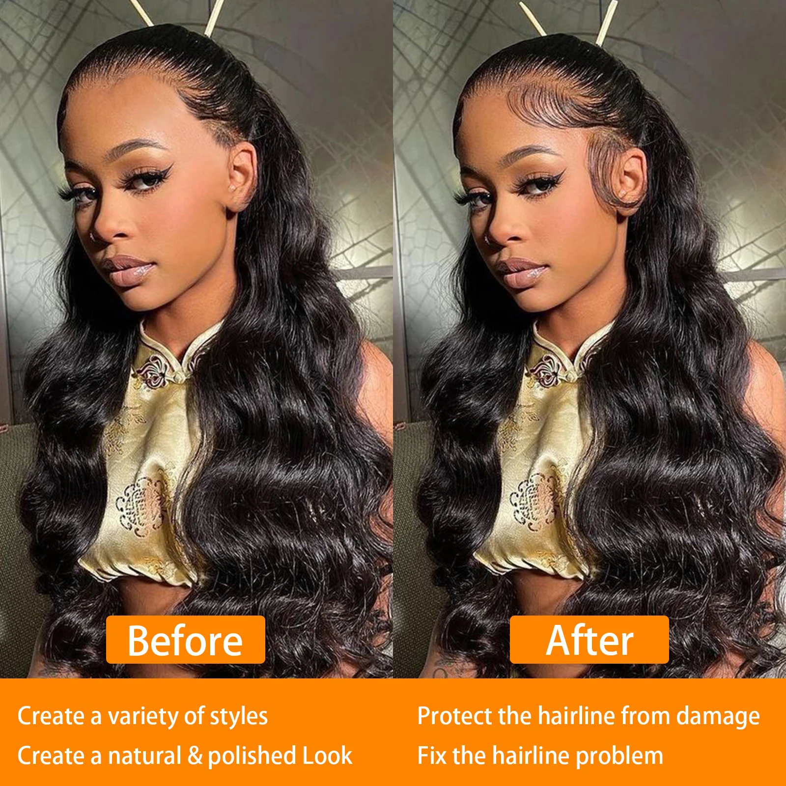 2 pçs bordas de renda cabelo do bebê 4 Polegada bordas de cabelo humano para mulheres laço suíço bordas encaracoladas tiras de cabelo do bebê linha fina cor preta natural