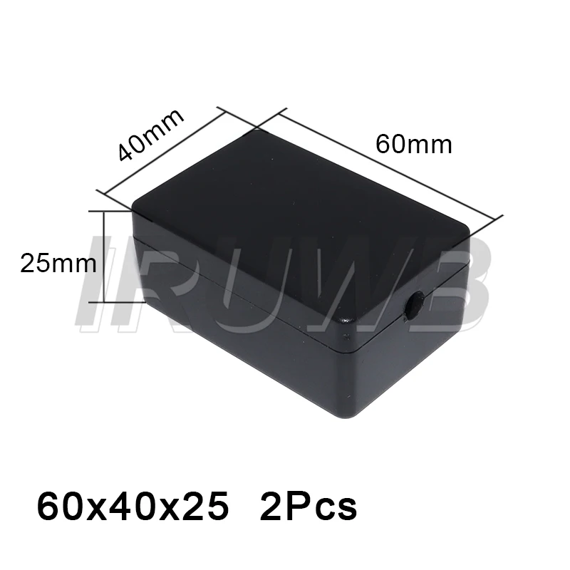 2PCS Plastic Waterproof Black Box DIY Electric Supplies Housing Instrument Case Plastic Electronic Project Box