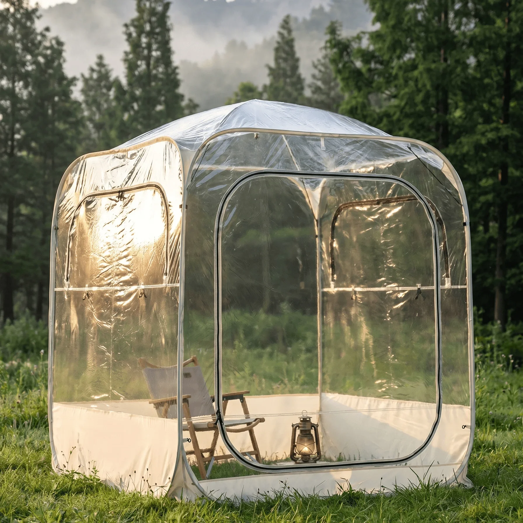 Outdoor camping bubble house starry sky tent quick setting up courtyard barbecue warm windproof transparent tent