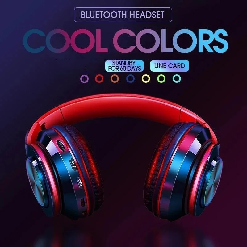 Складные Bluetooth-гарнитуры 5.0, беспроводные наушники с микрофоном, стереонаушники с шумоподавлением для Xiaomi, Iphone, Samsung