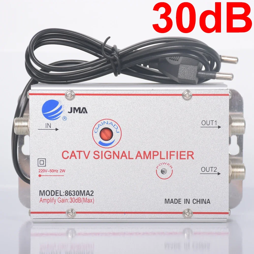 

30dB Cable TV Splitter Amplifier 30dB Digital TV Antenna Signal Booster Home Tv Equipments 45Mhz to 860MHz EU Plug 220V 50/60Hz
