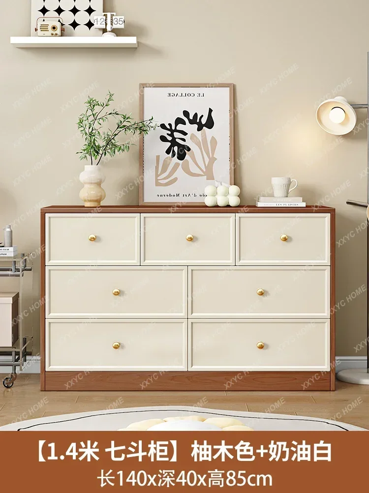 Luxury Cream Dresser Cabinet Modern Premium Hidden Storage Living Room Cabinets Vintage Handles Home Furniture