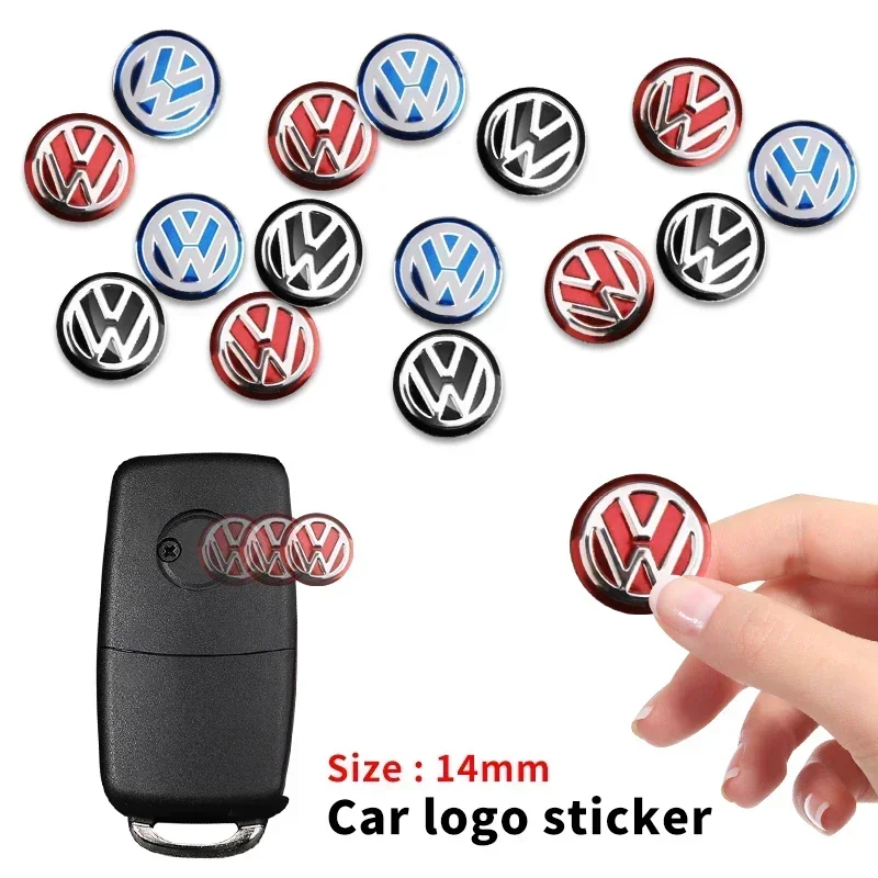 14mm Car Remote Key Stickers Emblem Car Accessories Styling For Volkswagen MK7 MK6 MK5 Ibiza Leon FR 2 Aztec Golf-4 5 6 7 Passat