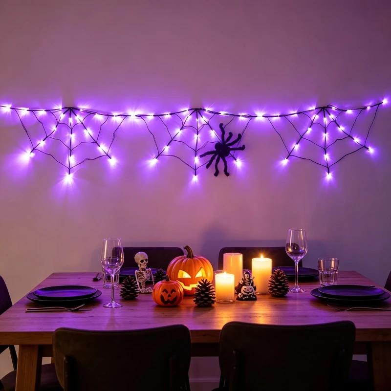 String Curtain Light - 할로윈 거미줄 스트링 조명 1.8M 60