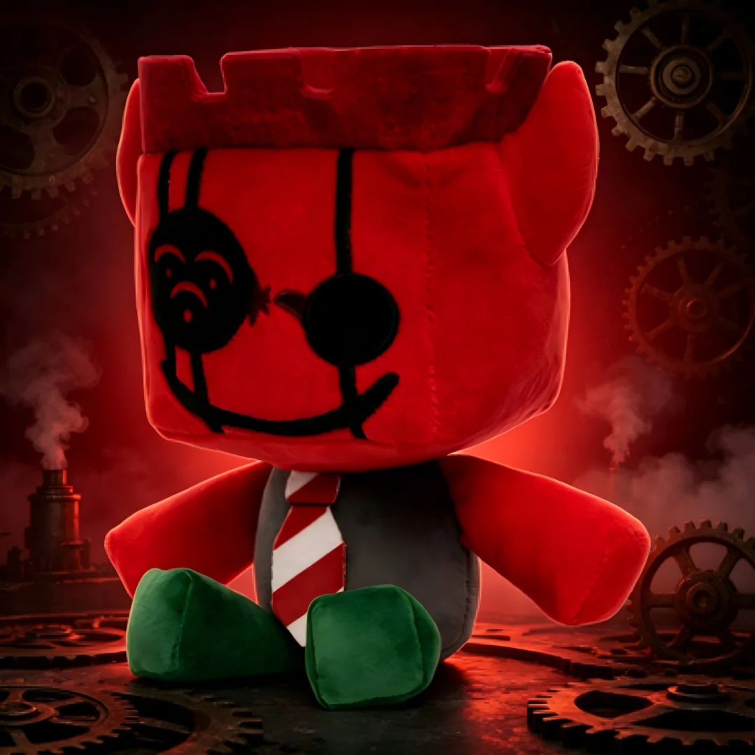 25CM Forsaken JX1DX1 Plush Red Devil Stuffed Toy With Castle Crown And Eye Patch Soft Doll For Kids Birthday Gift Game Character