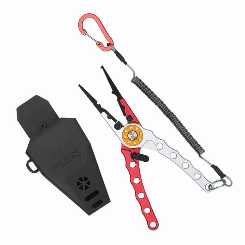 

Portable Fishing Pliers Aluminum Alloy Fishing Lines Cutters Rustproof Multi-Tool For Hook Removal & Split Ring Dad Husband