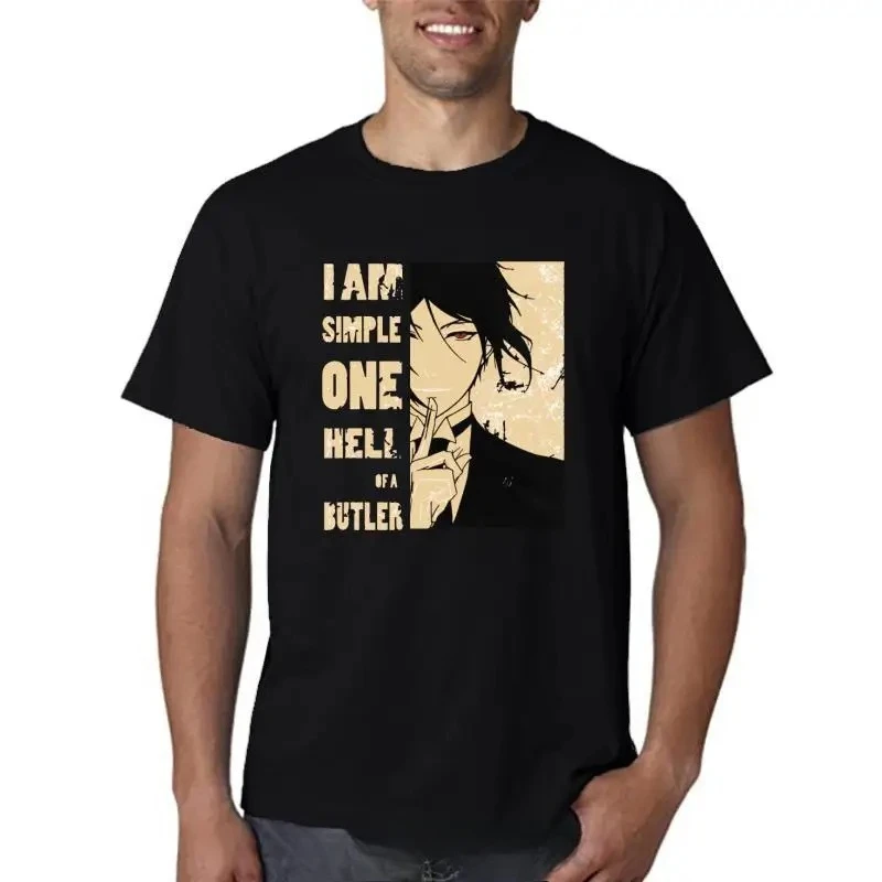 Fashion T Shirt Black Butler Sebastian Ciel Phantomhive T-shirt Printed Harajuku Tshirt Mens Oversized Korean Tops Anime Clothes