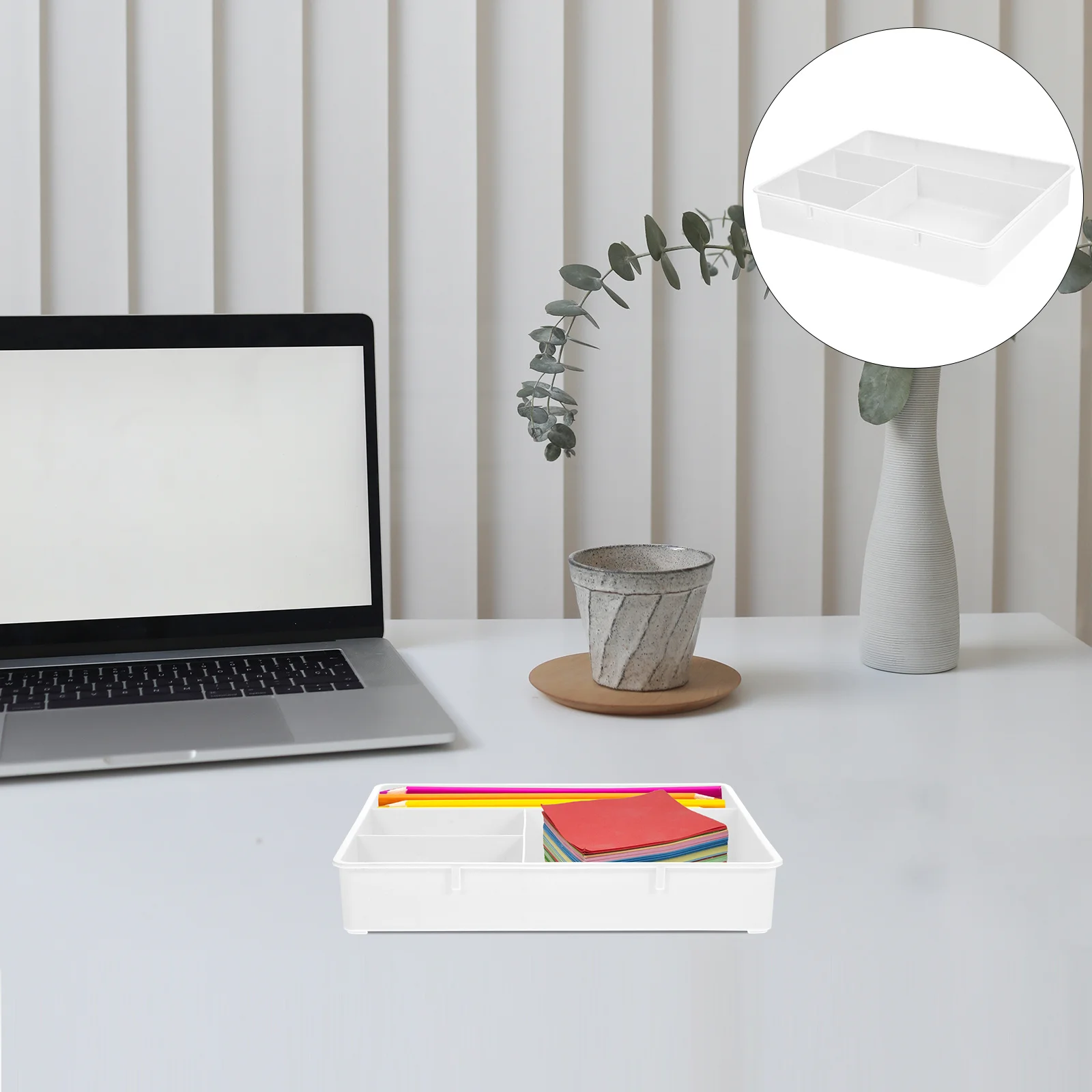 

3pcs Stackable Multi-Grid Desk Organizer Box Plastic Stationery Storage Holder For Home Office School Supplies Cosmetics