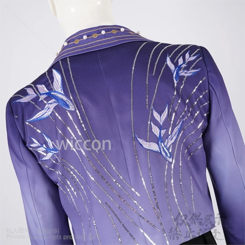 Rafayel Qiyu Anime Game Love And Deepspace Cosplay Costume Boundless Sea Birthday Dresses Purple Suit Wigs Birthday Customized