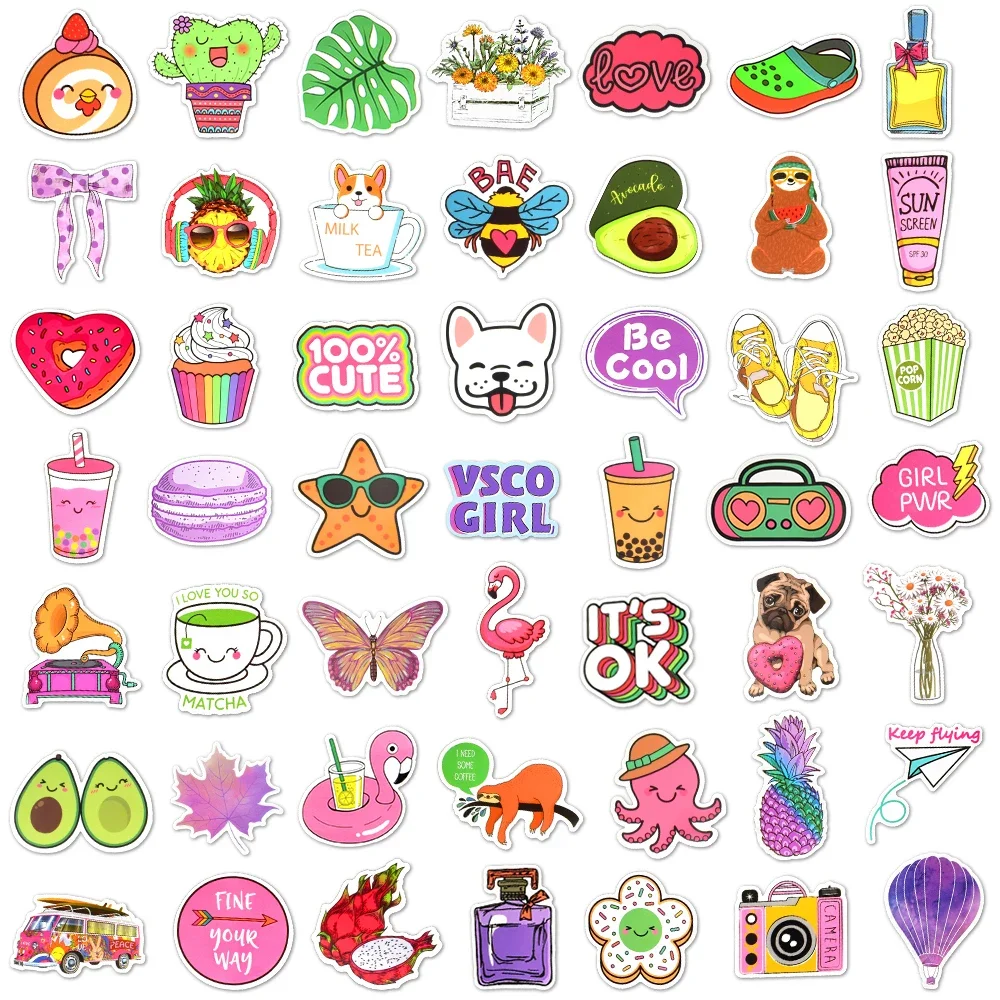 150/250PCS Cartoon Cute Graffiti Stickers per auto Laptop Phone Bike Skateboard bagagli Cool Black Decal Sticker Pack per Kid Toy