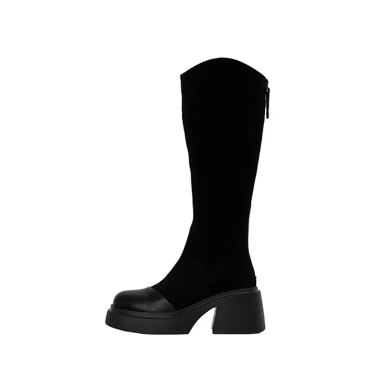 Piattaforma tacchi alti donna stivali alti inverno moda scarpe da festa donna 2024 tendenza scarpe eleganti da passeggio Punps Chelsea Mujer Botas