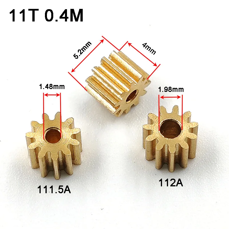 111.5A 112A 0.4M Pinion 11 Tooth Hole 1.48/1.98MM Small Gears DIY Modle Aircraft Parts 11T 1.5A 2A
