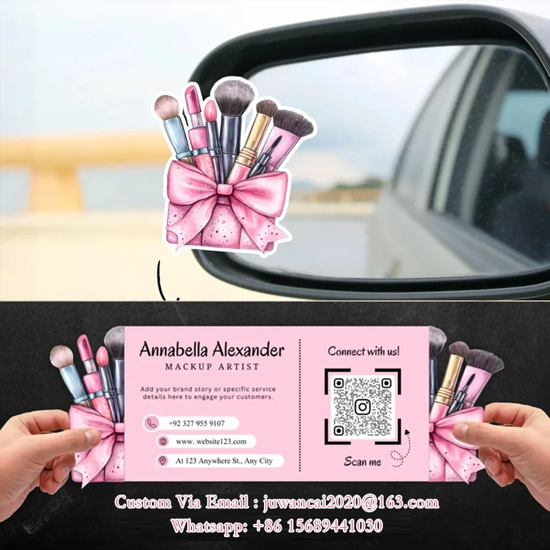 Custom Pop Up Makeup Artist Business Card with QR Code Interactive 3D Foldable Business Card Printable Marketing Card With Logo