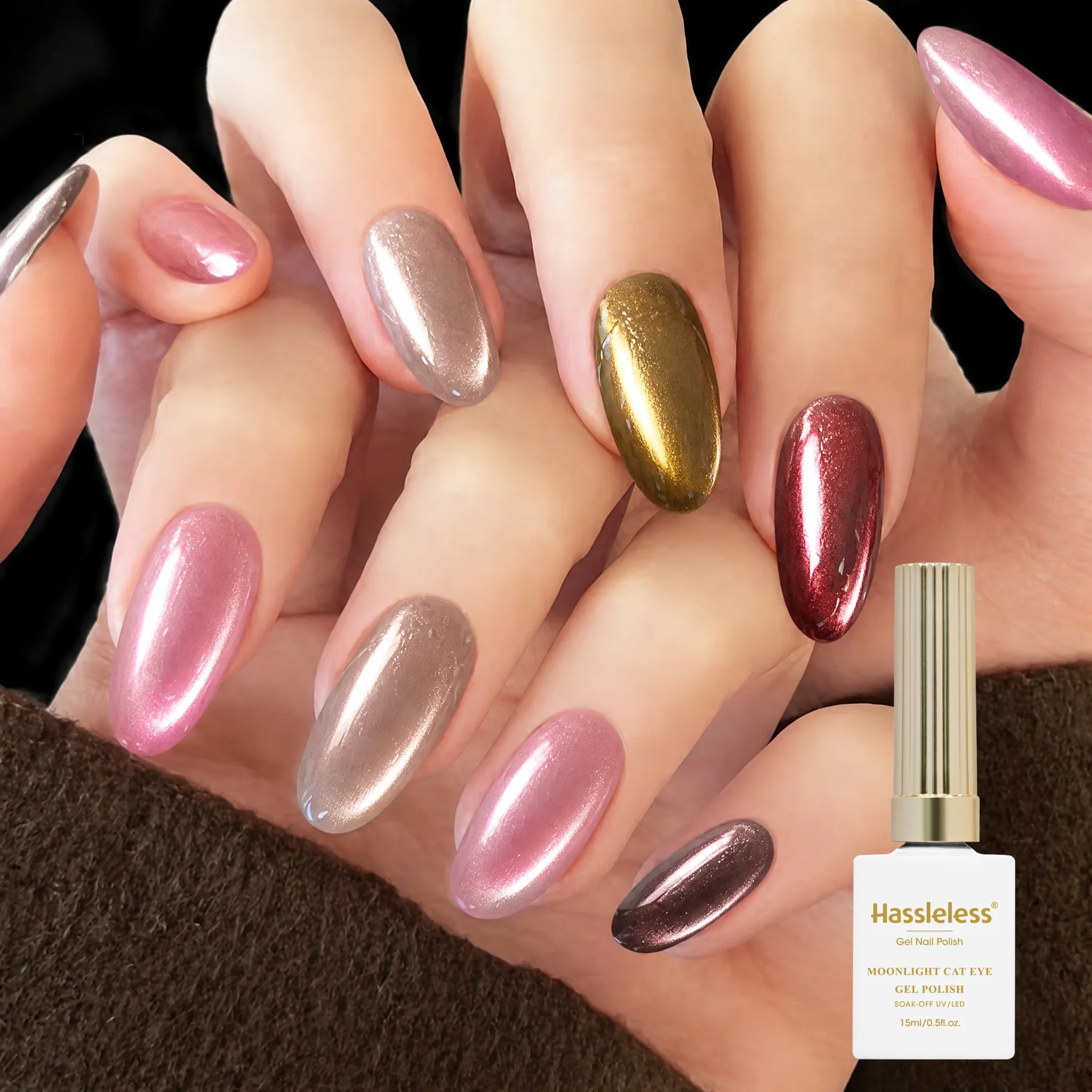 Hassleless 6pcs Semi-Transparent Nail Gel Set, Ice-Transparent Semi-Transparent Nail Polish, Long-Lasting Easy-to-Apply Solid Color Nail Gel, Suitable for Nail Salons and DIY Nail Art at Home, Nail Art Supplies
