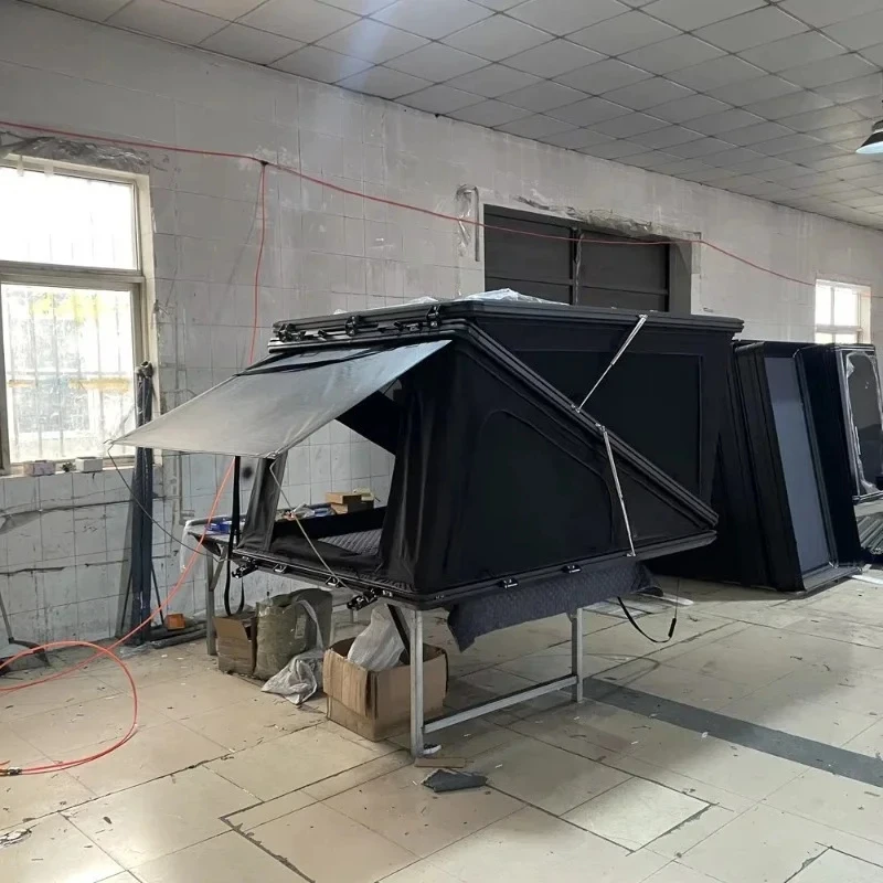 Auto Parts Z Shape Aluminium Triangle Hard Shell Rooftop Tent Waterproof For SUV Outdoor Camping
