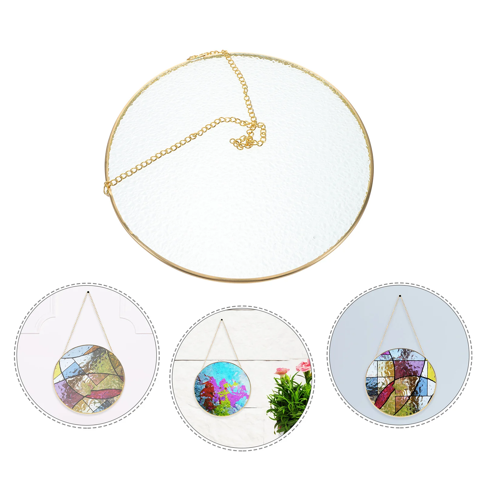 

Unpainted Round Glass Suncatcher Hanging Pendant for Window DIY Craft Project Artistic Expression Decoration Supply
