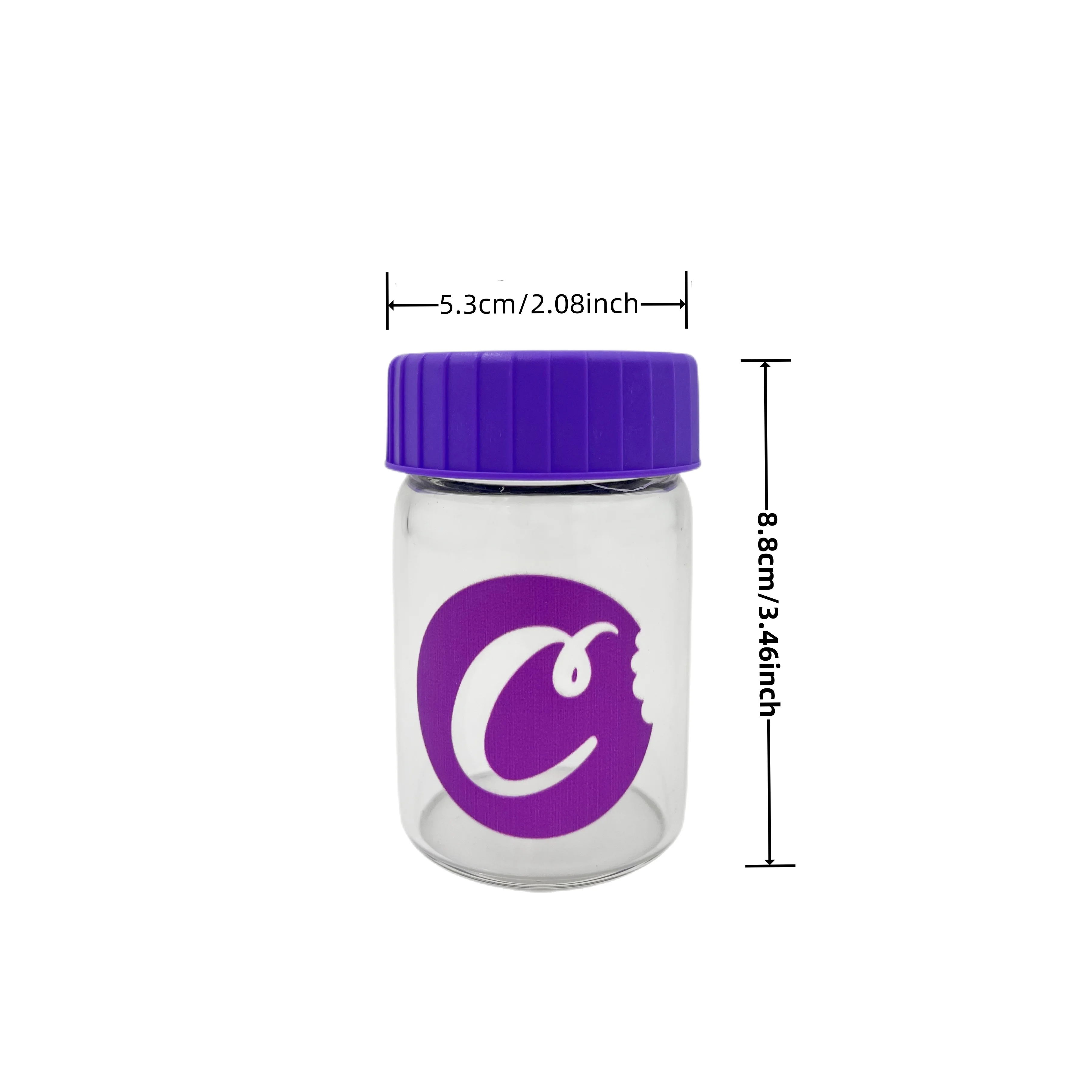 

1Pc Glass Jar with Led Light Smoking Storage Bottle Light-Up Air Tight Magnifying Viewing Multi-Use Container