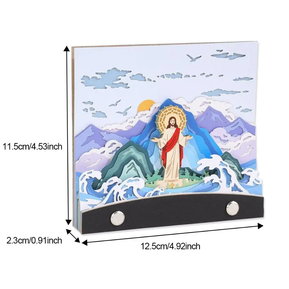 Paper Sculpture 2027 English Calendar Tear-Off Layered 3D Catholicism Calendar Collectible Exquisite Desk Calendar Office