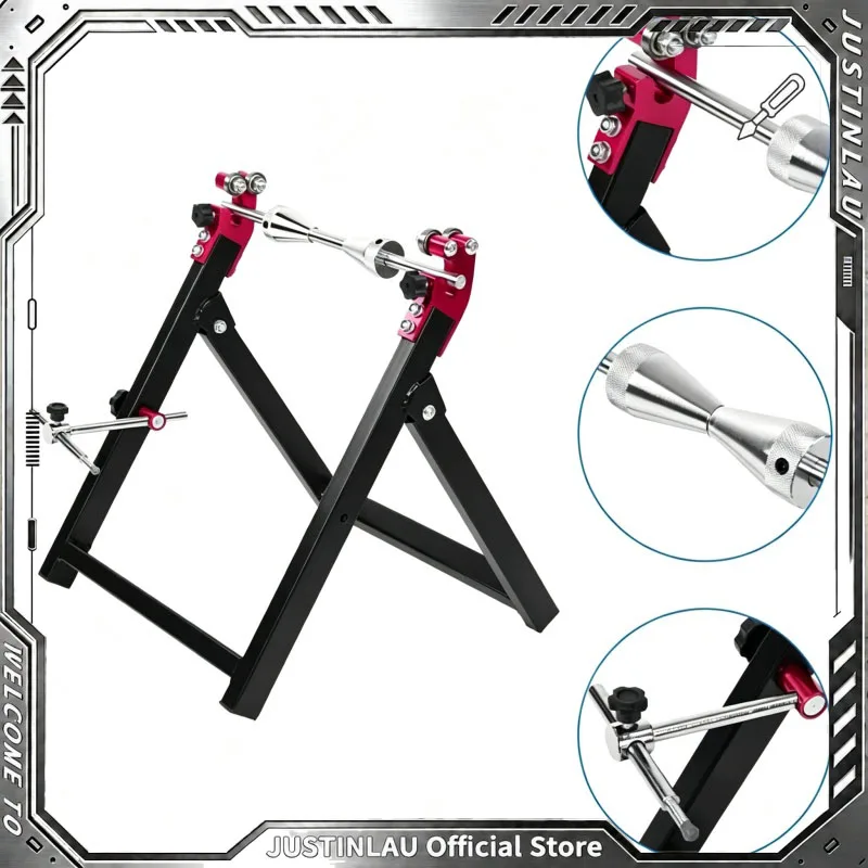 JUSTINLAU Motorcycle Wheel Balancer Stand Heavy Duty Steel Foldable Wheel Truing Stand High Stability for Sport Dirt  Repair
