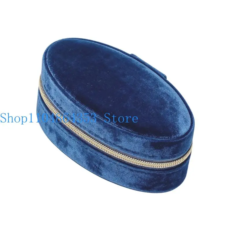 652F Zippered Travel Jewelry Case with Soft Fabric Contact Areas, Ring Rolls, and Interior Sections for Commuting and Trips
