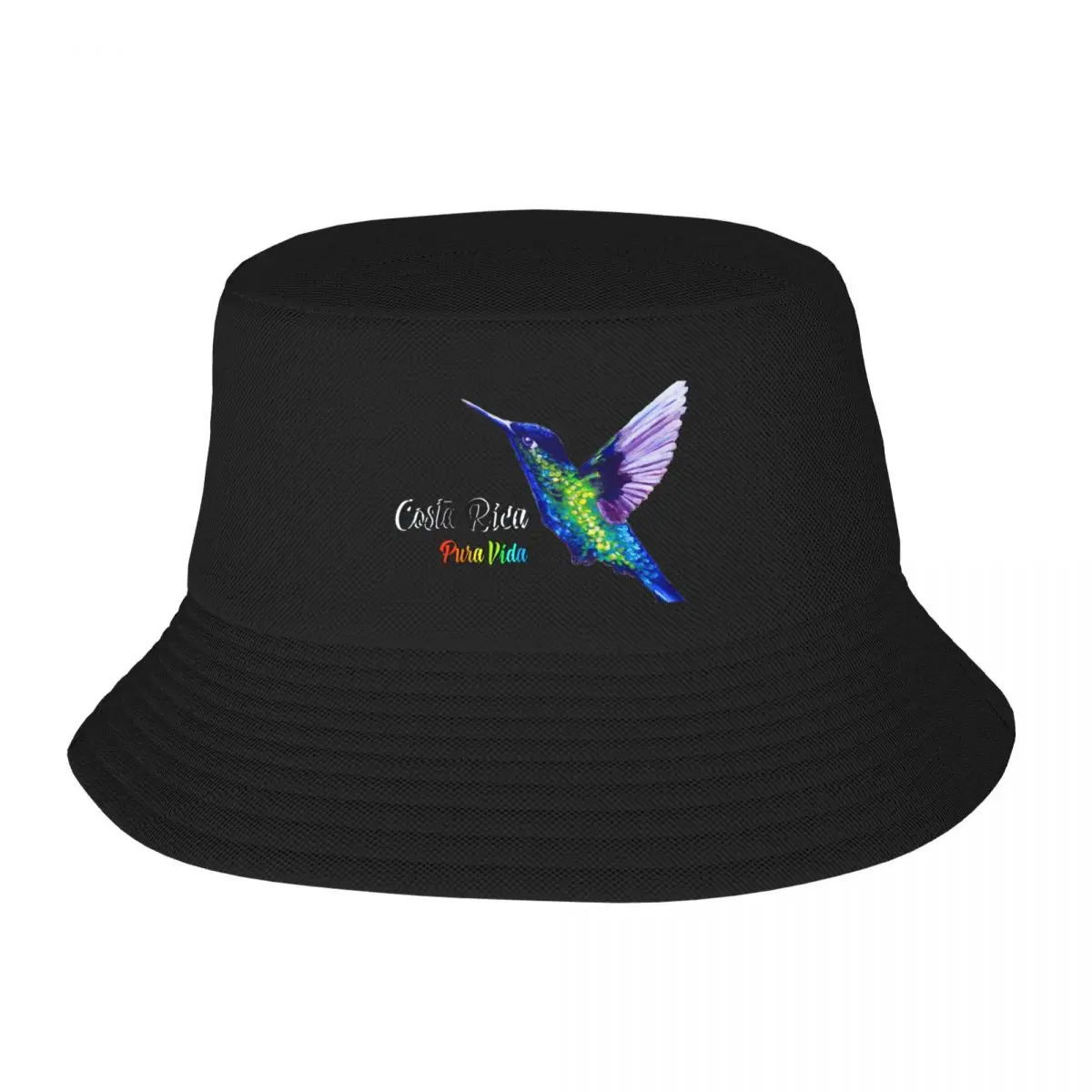 Hummingbird, Costa Rica, Pura Vida Bucket Hat Custom Cap Vintage Caps Women Men's