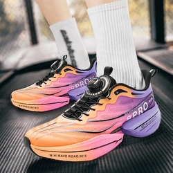 2025 New Knob Carbon Plate Running Shoes Men Lightweight Breathable Mesh Cushion Marathon Training Competition Athletic Sneakers
