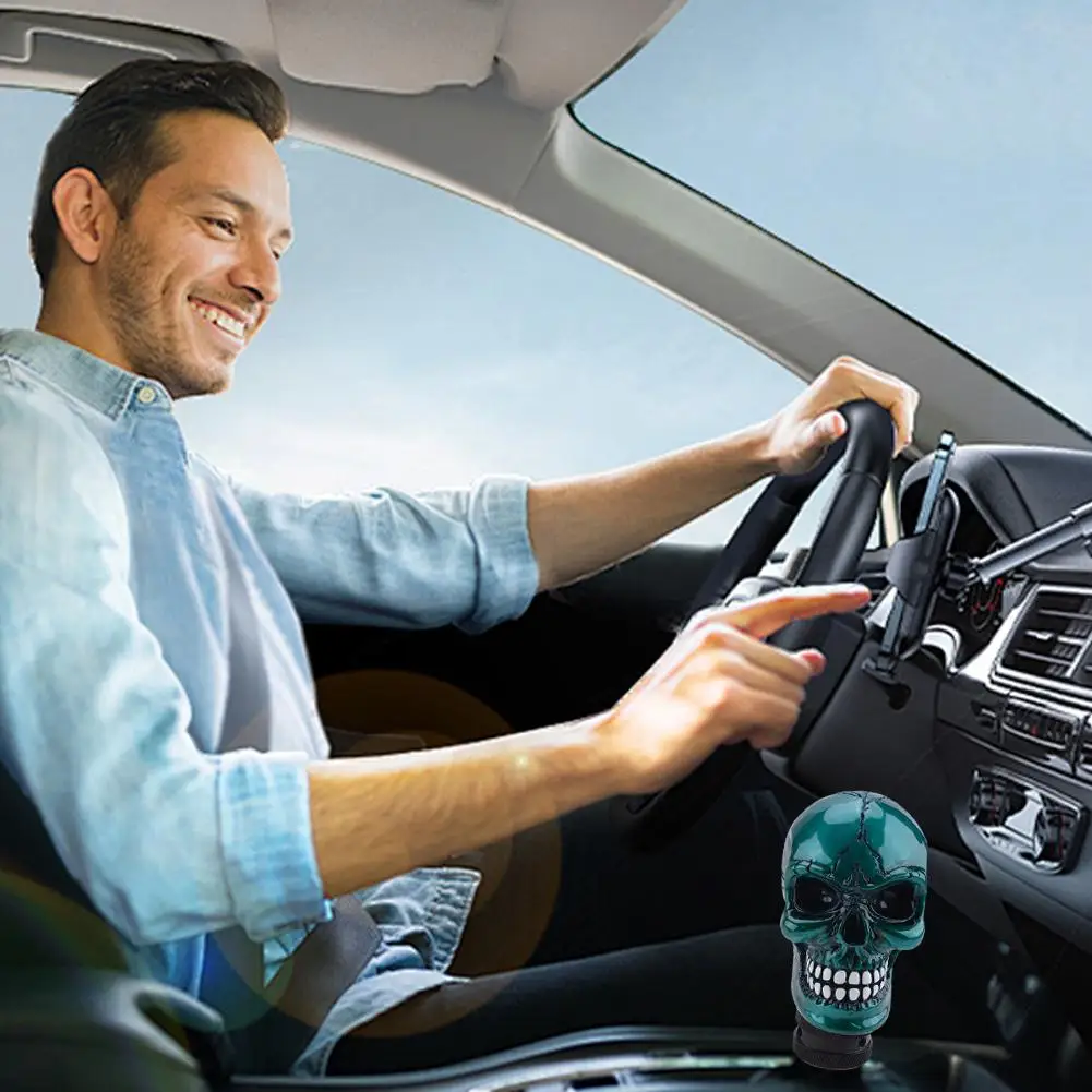 Universal Skull-Head Manual Car Gear Stick Shifter Shift-Lever Handle Knob For Vehicle Interior