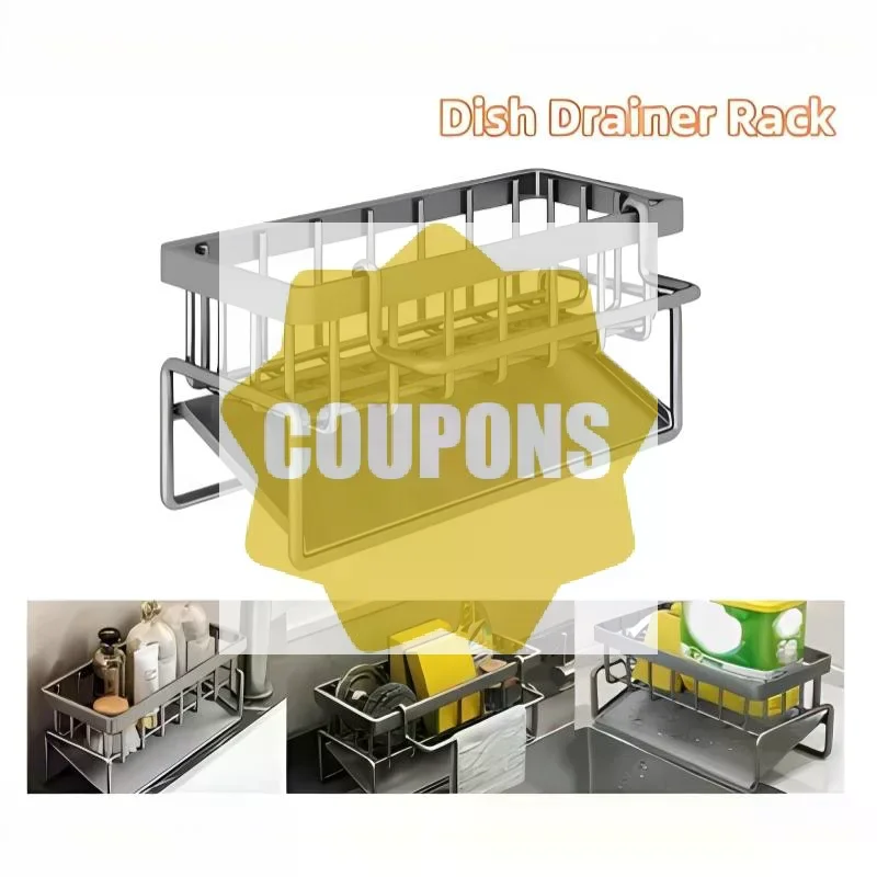 Sponge Drainer Rack With Towel Holder Kitchen Bathroom Sink Organizer Rack Soap Holder Organizer Countertop And Store Items