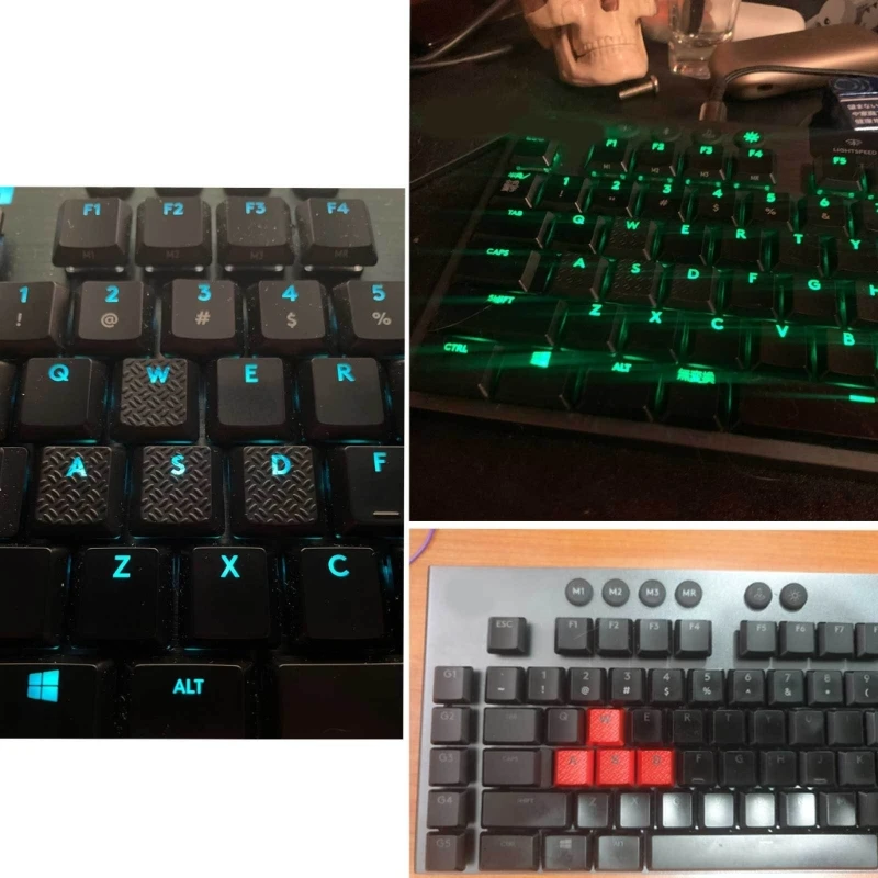 M17B 4 ชิ้น Gaming Keycaps ทนทาน WASD Keycap OEM ลื่นฝาครอบกุญแจโปร่งแสงสำหรับ Logitech G913 g915 G813 G815