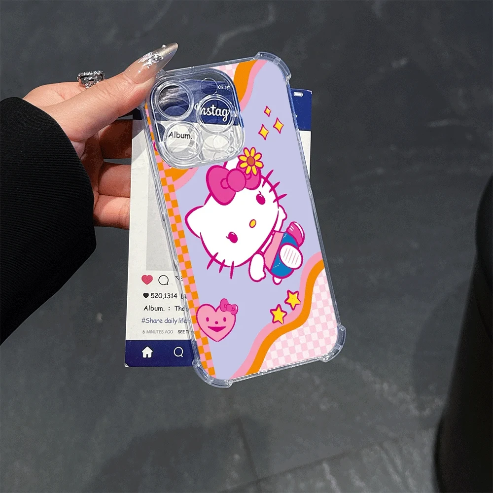 

Hello Kitty Soft Phone Case For IPhone 15 IPhone 16/15/14/13/12/11/x/xs/xs Max Woman Phone Cases Sanrio KT Hellokitty Toys