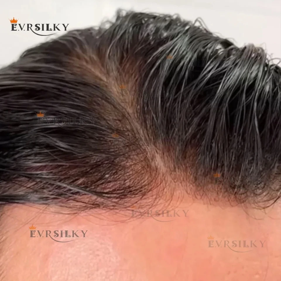 

Undetectable 0.02mm Super Thin Skin 80%Density Light Weight #2 Dark Brown Men Toupee Wig Human Hair 1B10 1B50 Gery Black Prosthe