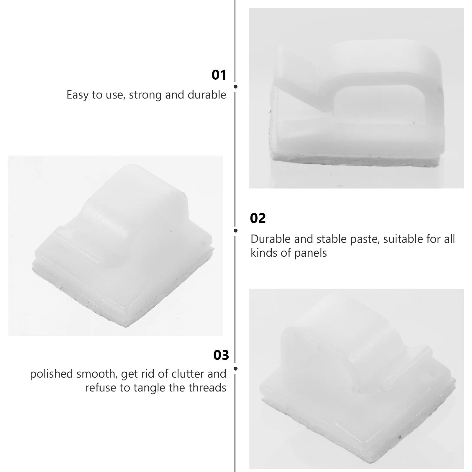 

100Pcs Back Adhesive Cable Clips Heavy Duty Self Adhesive Cord Organizers for Neat Cable Management on Desktop Wall Baseboard