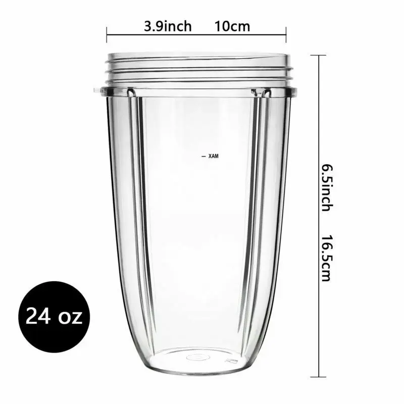 Plastic Cup For Nutribullet Replace Large Cup Mug 600/900w Spare Cup 18oz/24oz/32oz Transparent Ergonomic Grip Design Cup