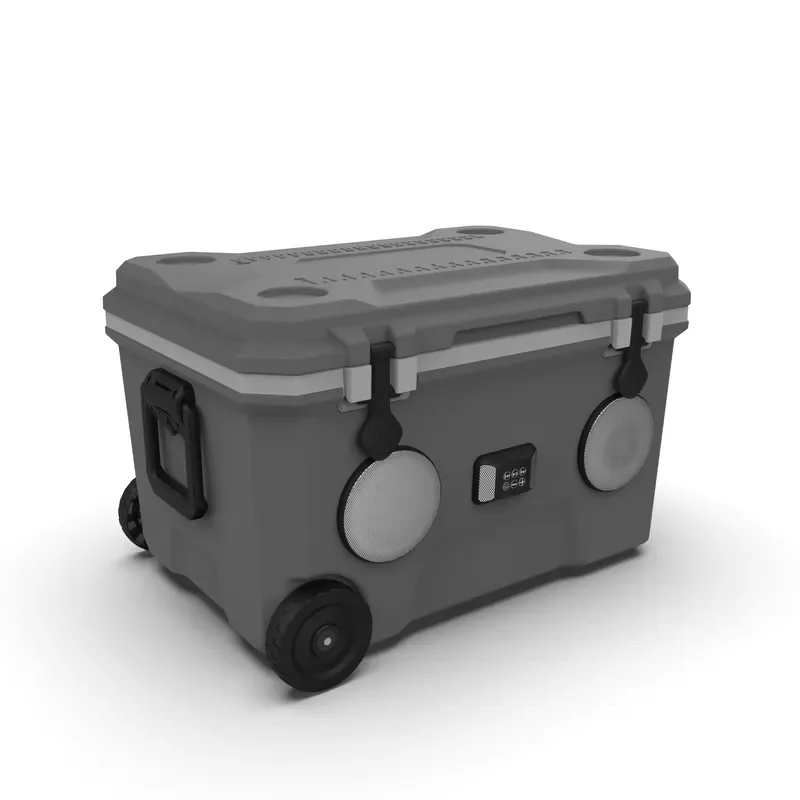 68L Portable Speaker Cooler Box with Wheels Fresh Pop Audio Player Ice Chest for Travel Outdoor Party Music Storage Bin Large