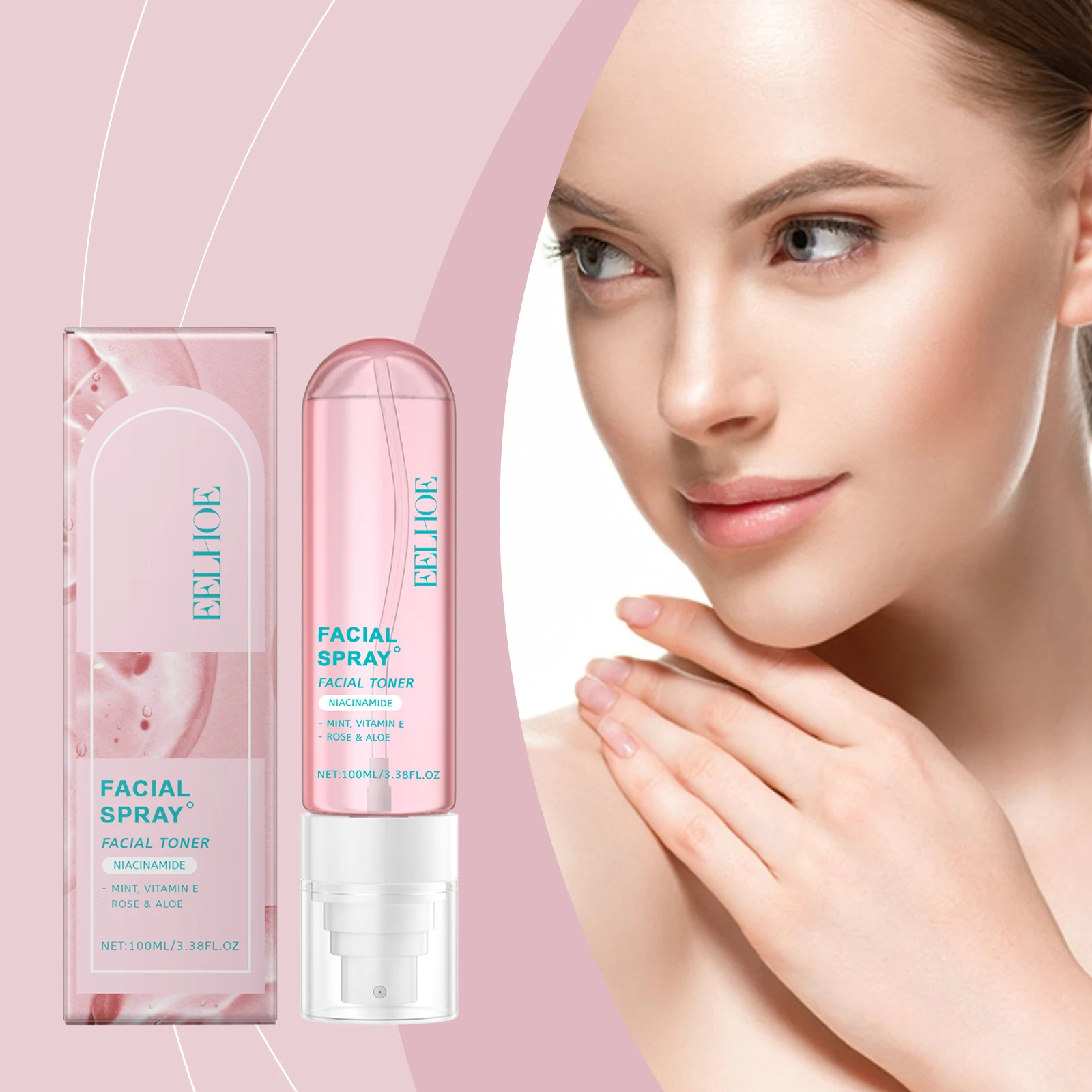 „Spray i tonik do twarzy z witaminą E – nawilżająca mgiełka dla blasku skóry, 100 ml (3,38 fl oz)”