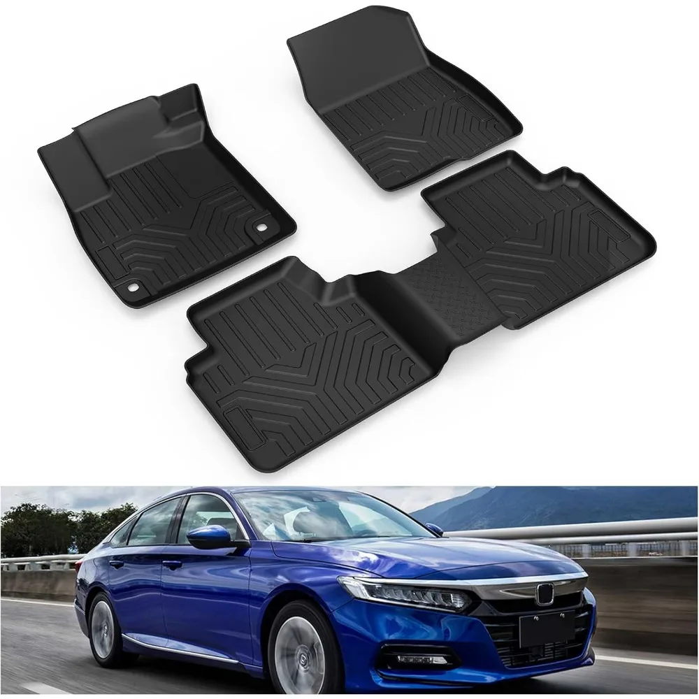 

Коврики KIWI MASTER для Honda Accord 2018-2022 гг., всепогодные коврики для переднего и заднего 2-рядного сиденья TPE, комплект подкладок для слякоти, черный