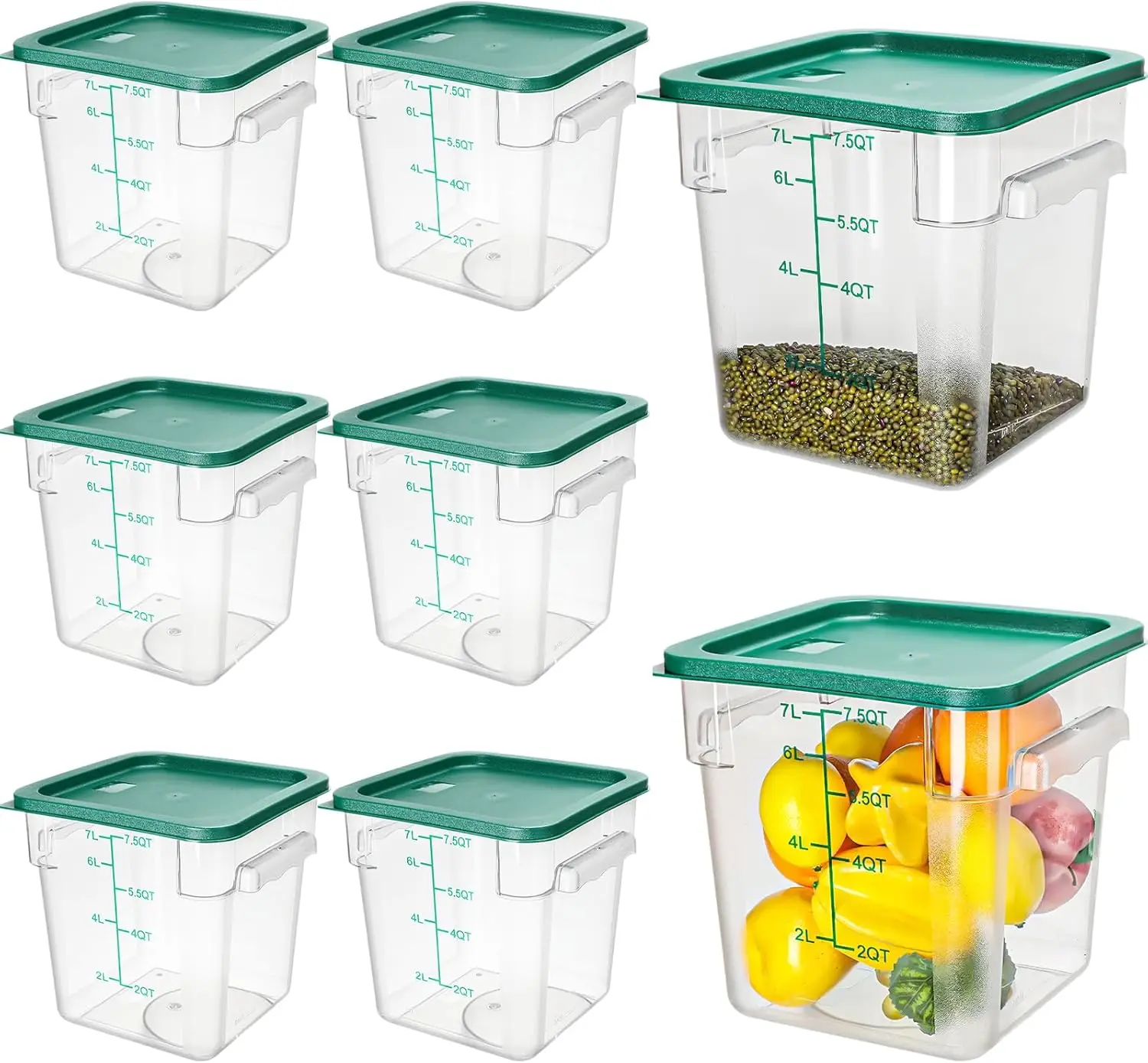 8 Pa 8 Qt Clear Food Storage Container With Handles And Lid Commercial Grade Square Food Storage Containers With Lids