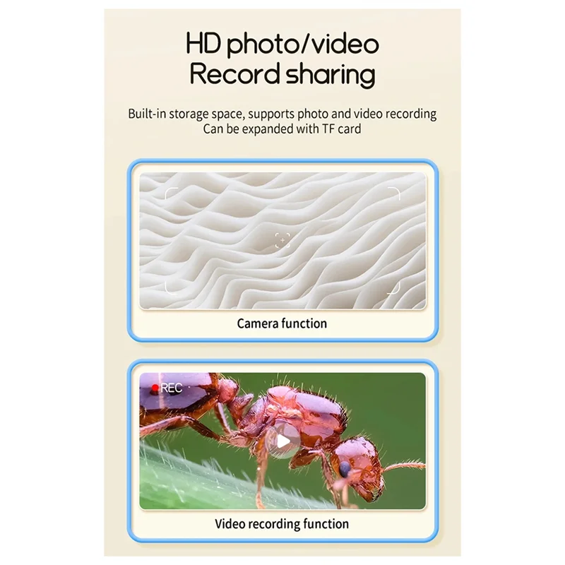 

REPLA-New 1000X Digital Microscope For Kids 2-Inch IPS Screen 2MP Optical Lens With Camera And Video Function For Christmas