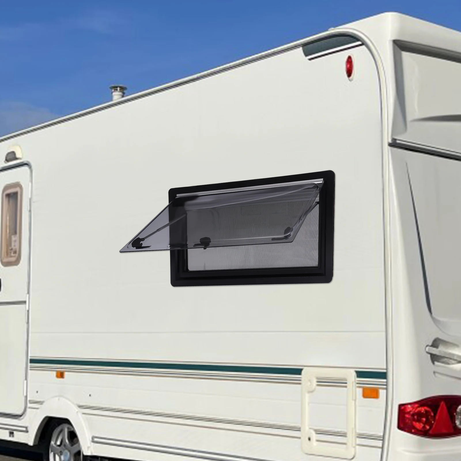 نافذة قافلة معقولة سهلة التركيب، زجاج أكريليك بإطار من سبائك الألومنيوم، تناسب جدار 25-35 مم، للمخيمات والمقطورات #3