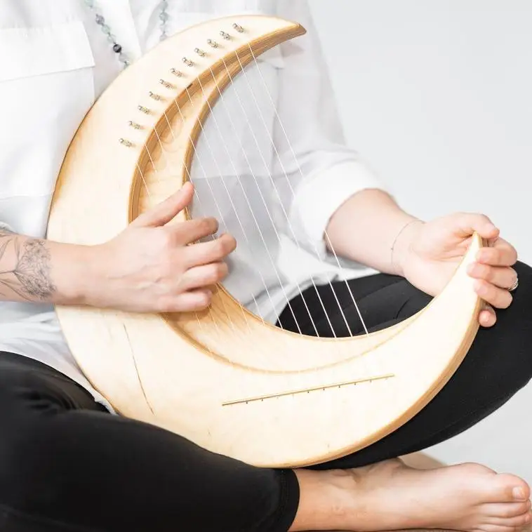 Moon lyre 8/11/15 string mini harp musical instrument music toys children adult gifts easy to play