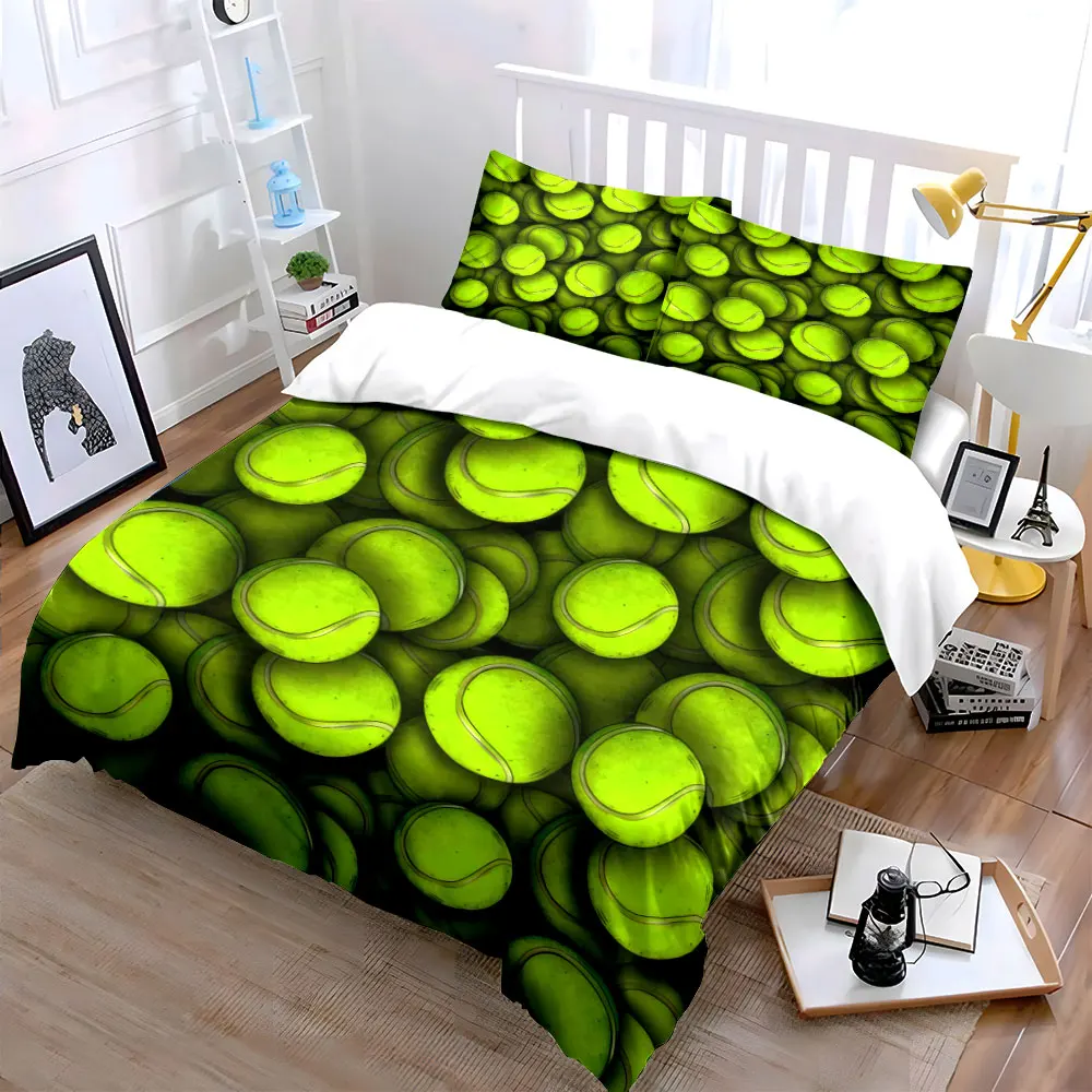 Tennis Ball Three-Piece Set Multiple sizes kid's and adults' bedroom Exquisite 3PC bedding set, gift