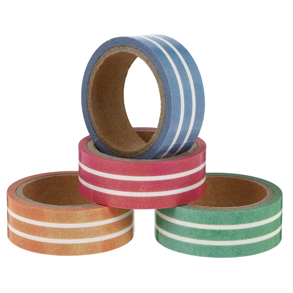 4 Rolls Washi Tape Decorative Tapes Planner Ornament Scrapbooking Supplies Adhesive Travel