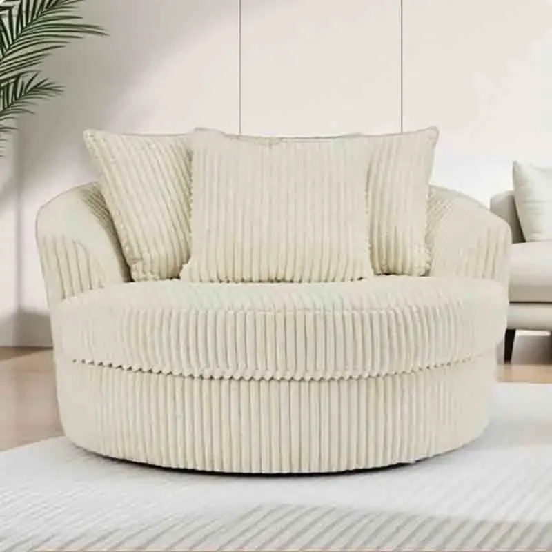 

Customizable Lounge Lazy Movable Swivel Accent Sofa Chair with Wheels Comfy Leisure Reading Upholstered Cushion