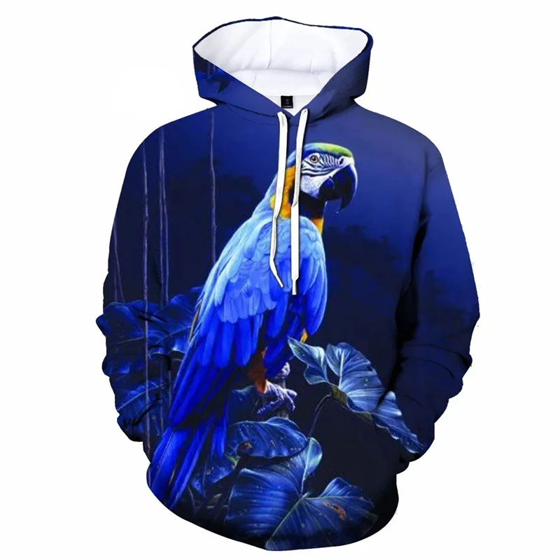 

3D Printed Cute Bird Parrot Hoodies For Men Clothes Animal Psittacidae Graphic Sweatshirts Casual Pullovers Women Tracksuit Tops