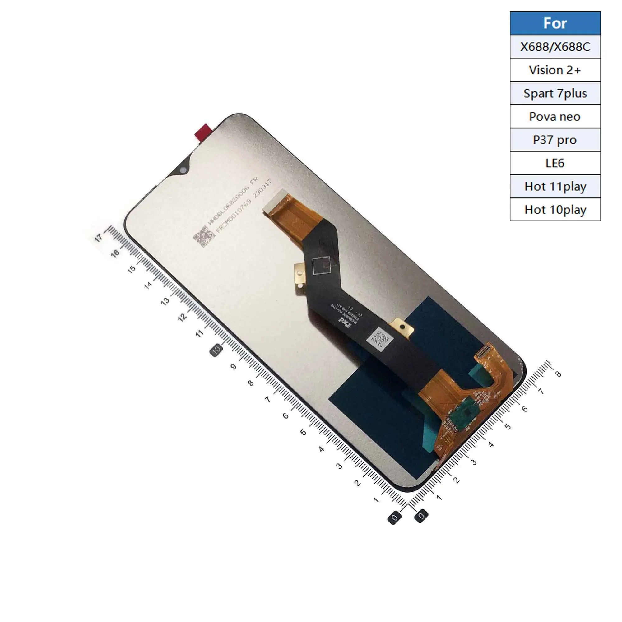 For infinix KC3 Camon CF7 CF8 LB8 KC8 KC2 Hot X668 X680 KE7 LD7 LE6 KF7 KJ5 BG7 LG7 CL6 Li7 LCD Display Screen Digitizer Part