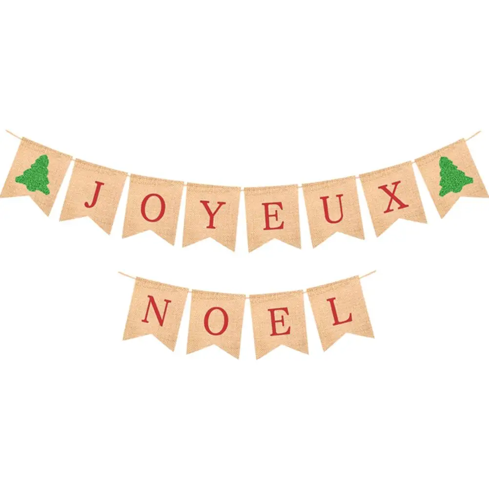

Christmas Decoration Pull Flag Hanging Decorative Banner The Burlap Party Bunting