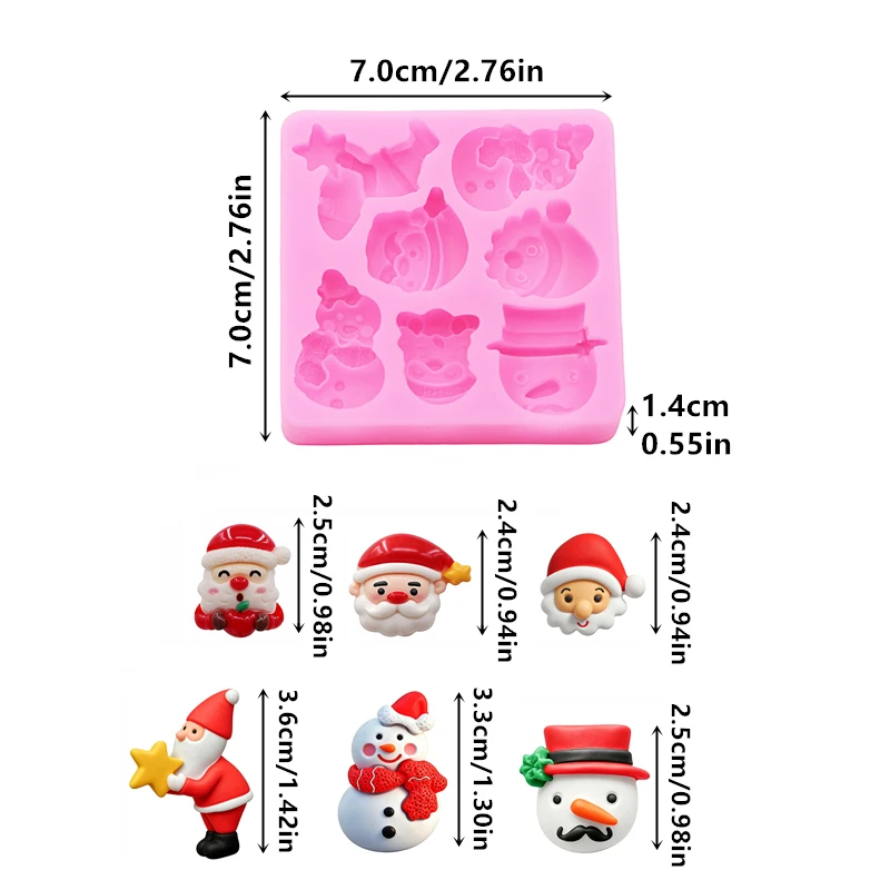 Christmas DIY Gnome And Santa Claus Keychain Mold Epoxy Resin Silicone Mould for Chocolate Cake Decoration Dwarf Moulde